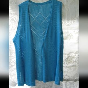 Source Unknown Blue Open Knit Cardigan